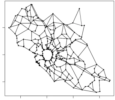 Figure 3.3: Geo-referenced graph of the Lazio region in Italy.