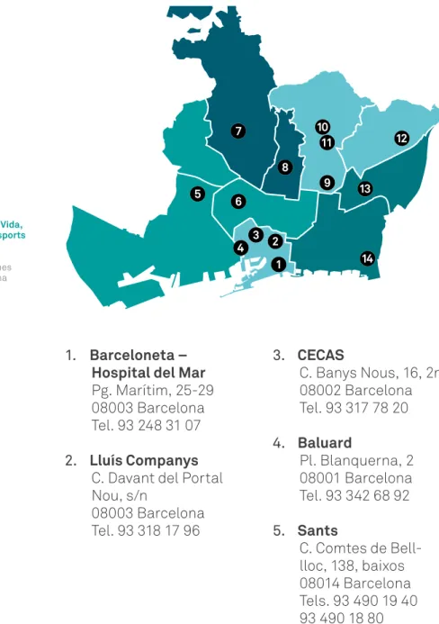 Mapa dels Centres d’atenció i seguiment (CAS)