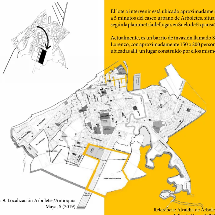 Figura 8. Proximidad del lote con el área urbana  Maya, S (2019)