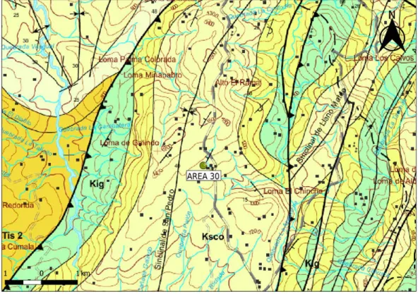 Ilustración 4. Marco geológico regional zona de estudio  Fuente: Tomado y modificado del SGC