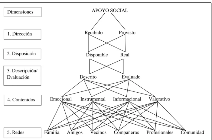 Figura 1. Dimensiones del Apoyo social (Tardy, 1985) 