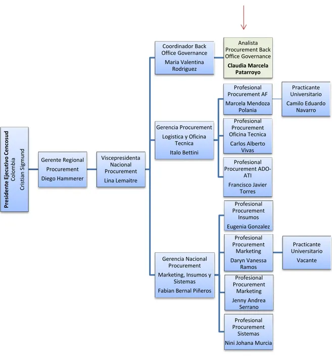 Figura 2. Estructura organizativa Cencosud Colombia S.A 