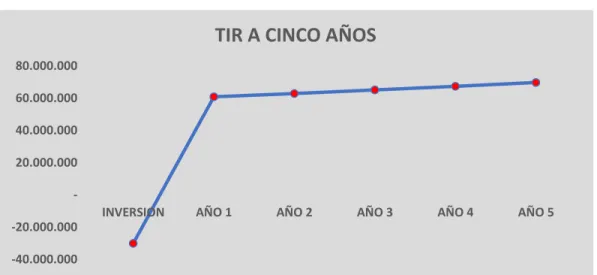 Tabla 15 TIR a 5 años proyecto Dulce Día 