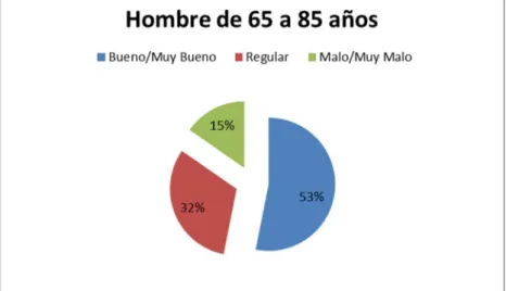 Gráfico 6: Percepción del estado de salud en la población española. Hombre entre 65 y 85  años