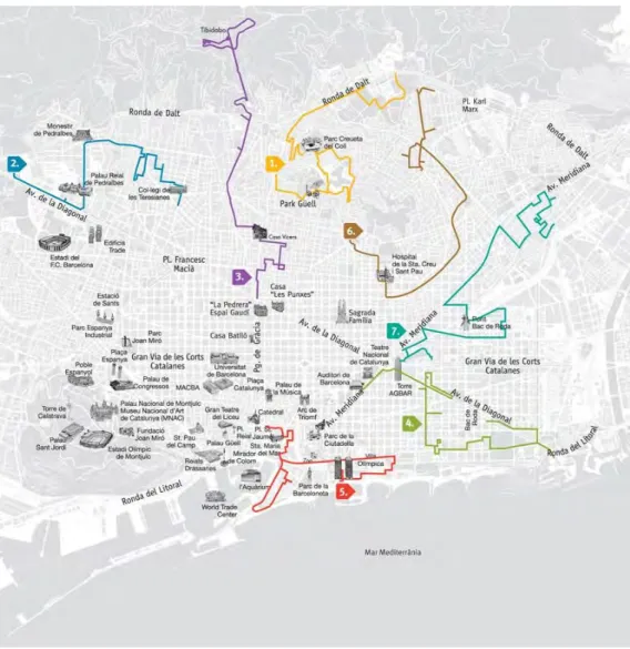 Mapa Metro-walks. Turisme de Barcelona 