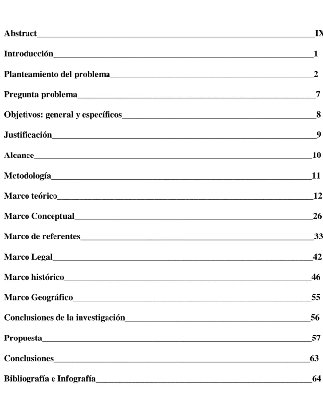 Tabla de Contenido  