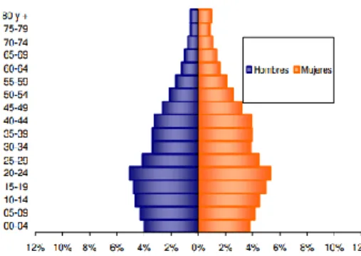 Gráfico  11.  Población  por  sexo  municipio  y  grupos  de  edad  en  el  municipio  de  Bucaramanga-DANE 