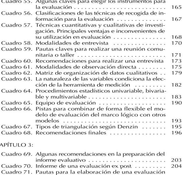 Cuadro 55. Algunas claves para elegir los instrumentos para  la evaluación . . . . . 