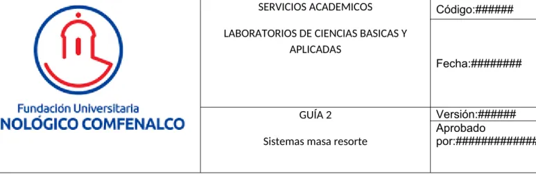 Tabla 1 m (g.) (cm)  (cm)  (cm) RESORTE 1 RESORTE 2