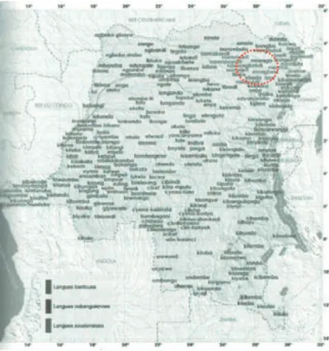 Mapa de lenguas africanas en la R.D. 