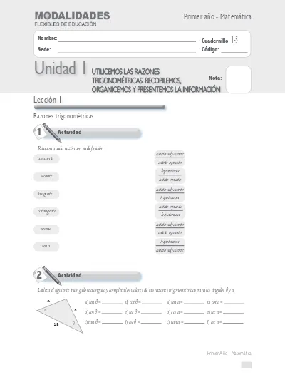 Cuadernillo De Matemática – Clave B