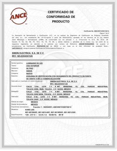 Certificado De Conformidad De Producto 0689