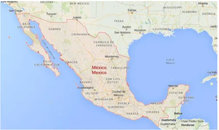 Mapa 2. Territorio geográfico mexicano. 
