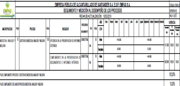 Figura 9.seguimiento y medición al desempeño de los procesos  