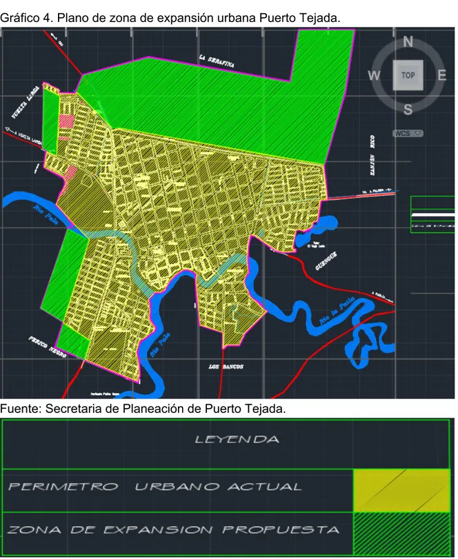 Gráfico 4. Plano de zona de expansión urbana Puerto Tejada. 