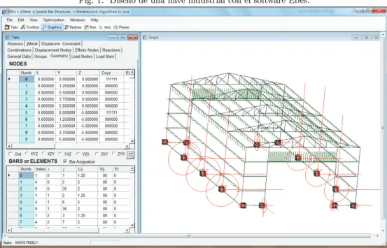 Fig. 1. Dise˜ no de una nave industrial con el software Ebes.