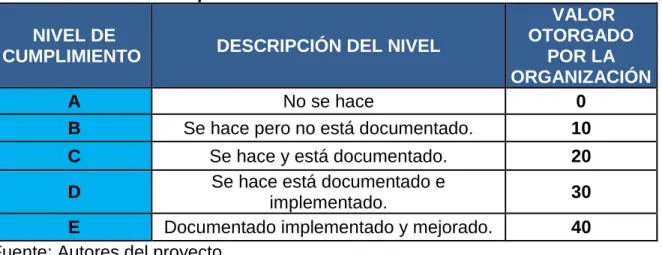Tabla 6. Análisis de niveles de cumplimiento 
