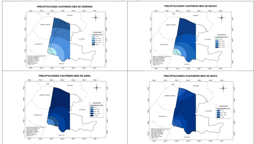 Tabla 5 Mapa de las precipitaciones en la localidad de Chapinero para el año 2019 