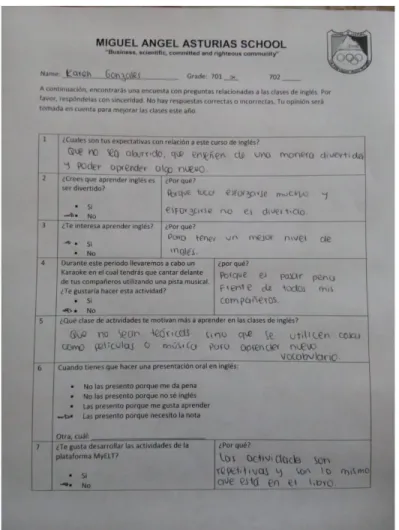 Figure 4. Pre Survey Sample. 