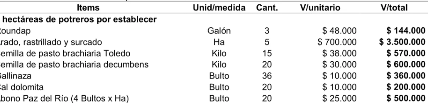 Tabla 29 Inversión en cultivos permanentes   