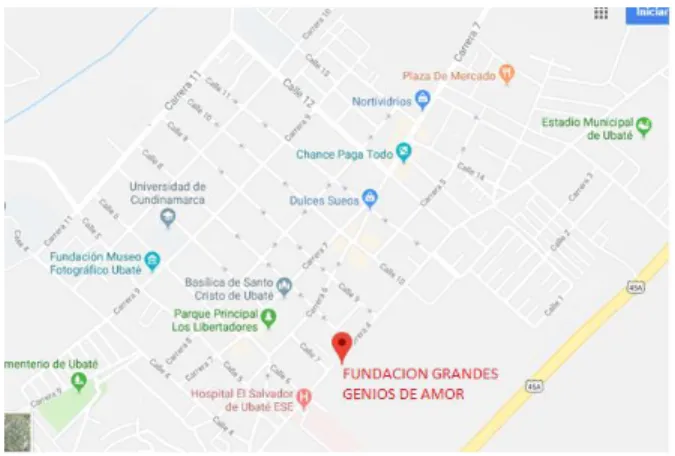 Figura 2. Ubicación, Fundación Grandes Genios de Amor 