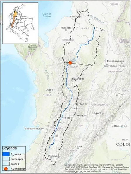 Ilustración 1 Mapa delimitación de la Cuenca Cauca. 