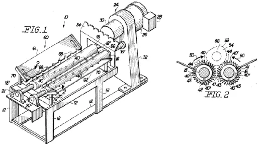 Figura 5.  Diseño de una máquina removedora de fibra de coco.  Adaptado de [10] 