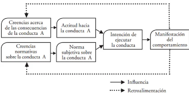 Figura  1.  Modelo  de  Fishbein  y  Ajzen  (1975).  Teoría  de  la  acción  razonada