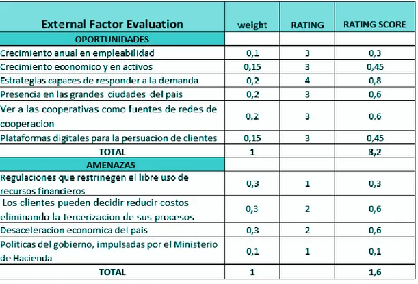 Figura 12 Matriz EFE ,  Elaboración con información de GESA CTA 