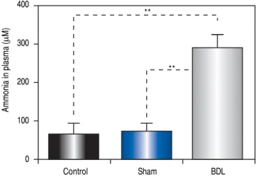 Figure 4. Gene therapy with recombinant baculovirus Bac-GS decreased hyperammonemia in a chronic liver disease model