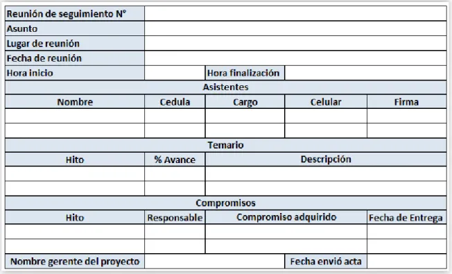 Tabla 4. Acta de reunión de seguimiento 
