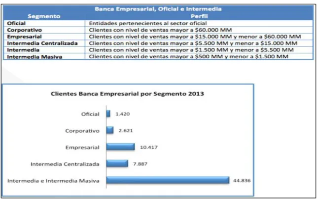 Ilustración 1: Segmentación Banca Empresarial, Oficial e Intermedia. 