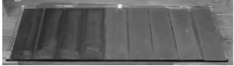 Figure 3 - Author's setup for scary-sharp tool sharpening. The grit of the silicon-carbide sandpaper increases from left to right, 220, 320, 400, 600, 1000, 1200, 1500, 2000