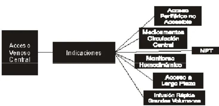 Figura  1.-  Indicaciones  para  acceso  venoso  central  en  oncología  pediátrica.