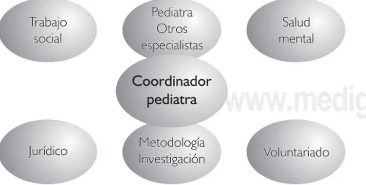 Figura 11111. Estructura Orgánica de la Clínica de Atención Integral al Niño Maltratado del Instituto Nacional de Pediatría, SSA.