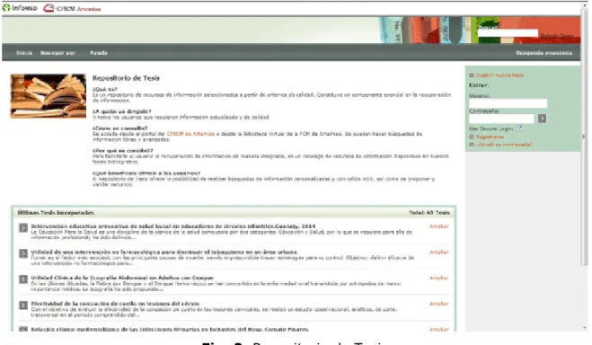 Fig. 2. Repositorio de Tesis  Sección Búsquedas Temáticas 