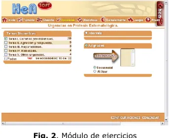 Fig. 2. Módulo de ejercicios 