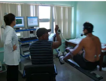 Figure 2. Assessment using ergospirometry for determining  fitness degree and aerobic functional capacity of a high  performance athlete prior to an international competition