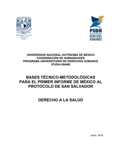 Primer Informe De MÉxico Al Protocolo De San Salvador Derecho A La Salud Indicador 8123