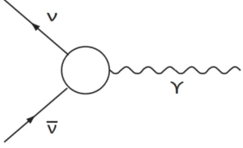 Figura 2.1: V´ertice ¯ ννγ, donde se definen q µ = p µ 2 − p µ1 y l µ = p µ2 + p µ