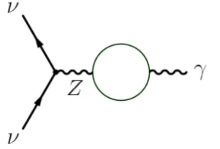 Figura 2.3: Contribuci´on a la funci´on v´ertice del neutrino de diagramas de auto-energ´ıa γ − Z Carga el´ ectrica