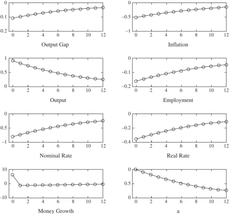 Figure 3.2 Effects of a Technology Shock (Interest Rate Rule)