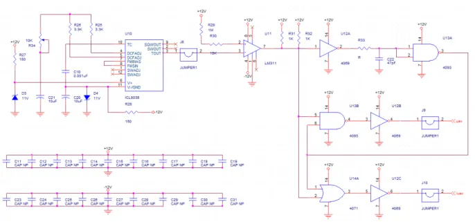 Figura 6.1. Circuito PWM y circuito generador de tiempo muerto.