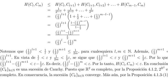 Figura 4.3: Iteraciones que aproximan al tri´ angulo de Sierpinski. l´ım C k = T ∞ k=1 C k 