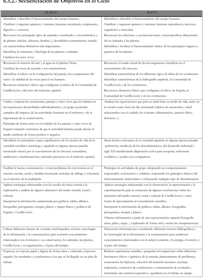 Figura 3: Objetivos de  Ciclo para 5º y 6º