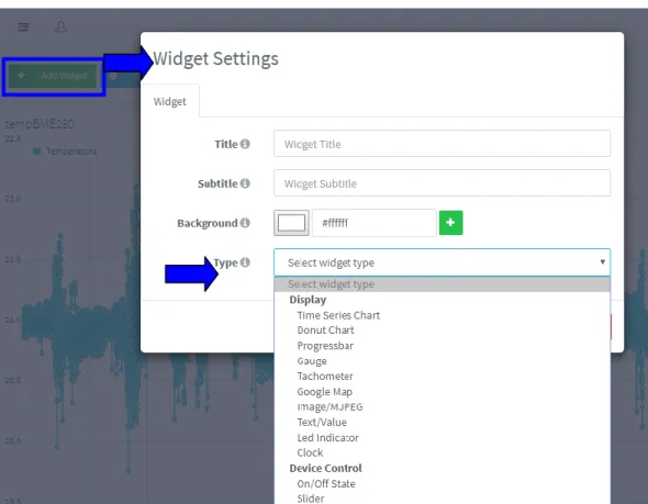 Figura 35. Operaciones que se pueden insertar dentro de la pestaña Add Widget, WidgetSettings,  Type