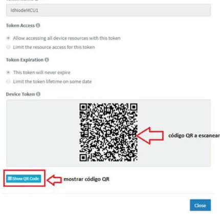 Figura 39. Código QR que permite el acceso al dispositivo desde la aplicación de Android