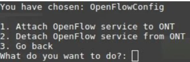 Figura 16: Menú de configuración OpenFlow 