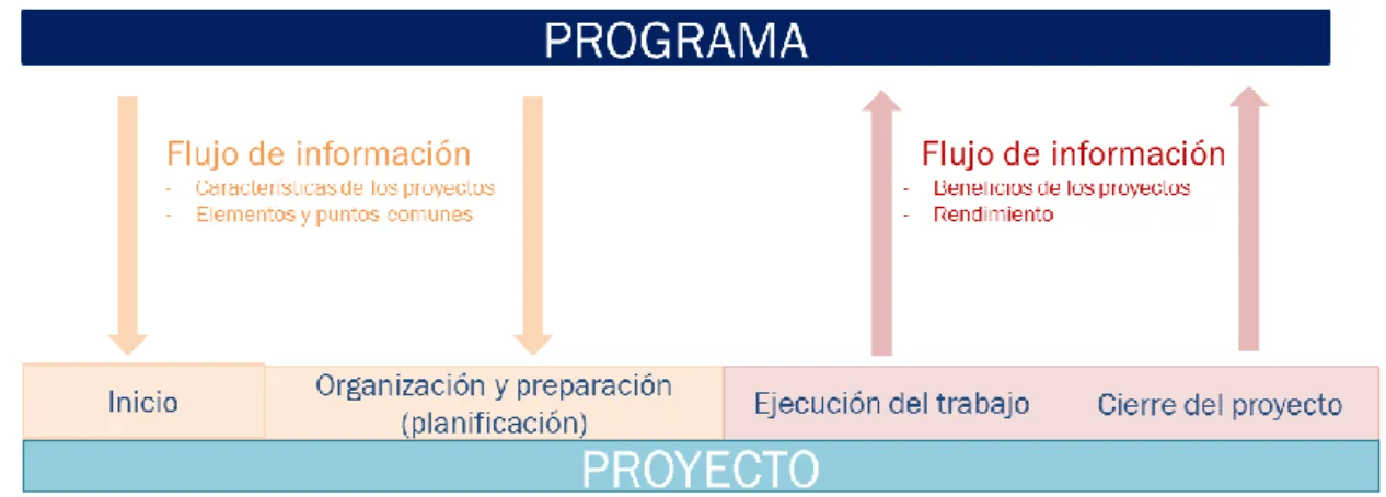 Figura 2.8. Flujo de información entre los programas y proyectos. 