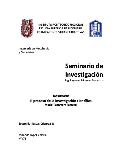 Resumen Libro. El Proceso de La Investigación Científica